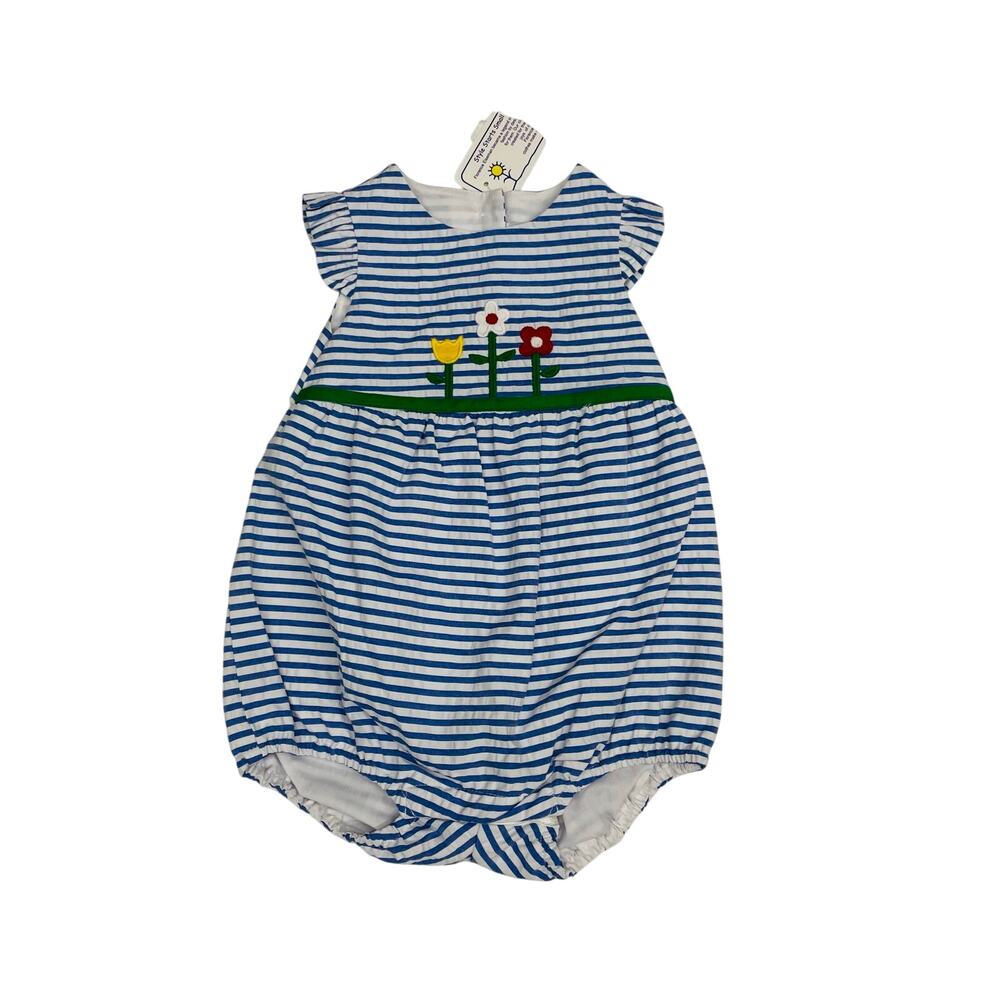 NWT Florence Eiseman 24M Blue Stripe Romper